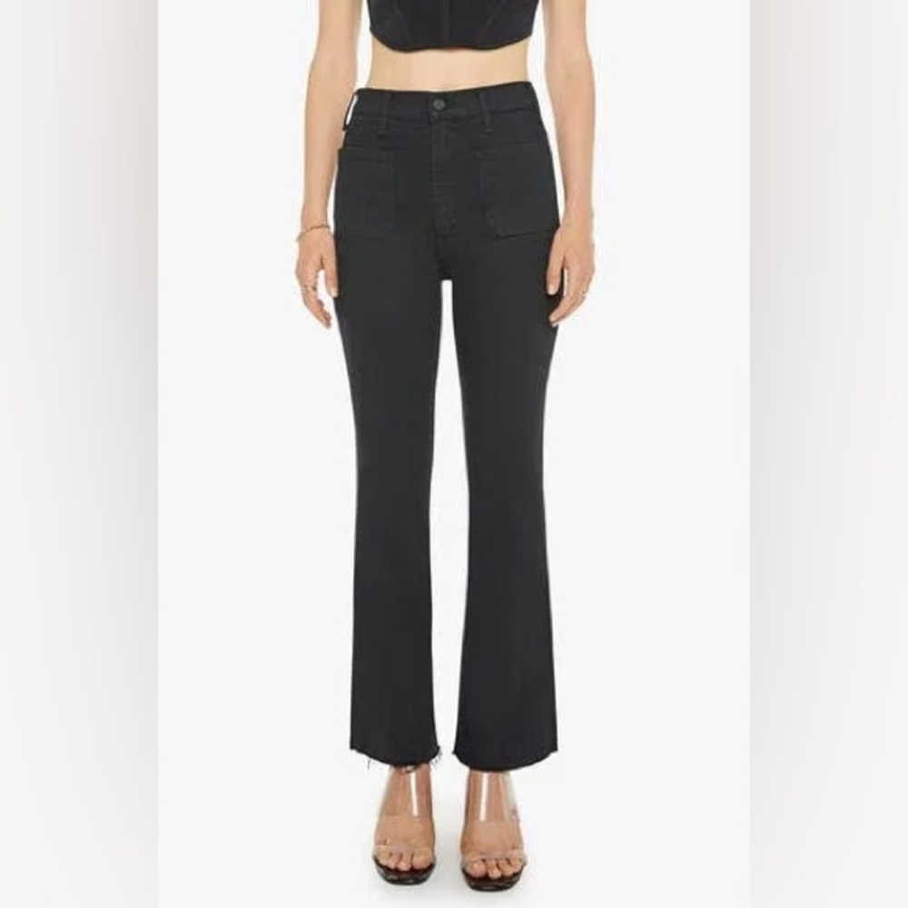 MOTHER the hustler ankle patch pocket ankle fray in wash “not guilty”